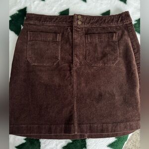 LOFT Chocolate Corduroy Mini Skirt